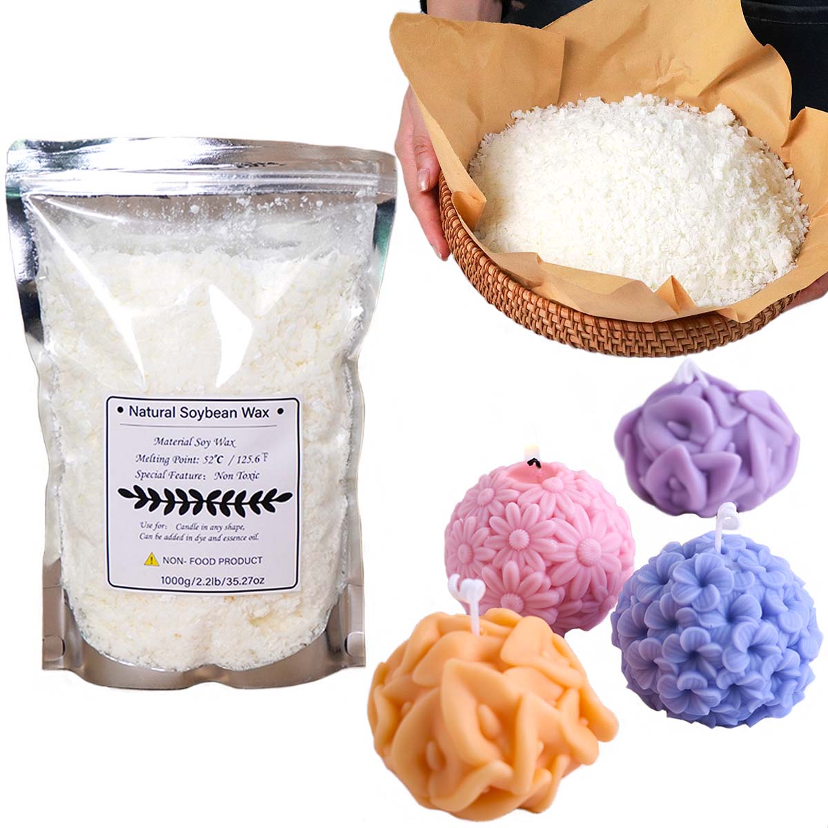Candle Making Material - 100/250/500/1000g escamas de cera de soja