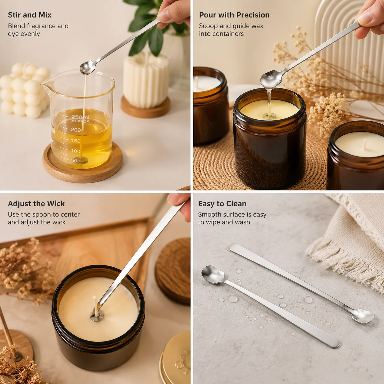 Juego de cucharas para hacer v - Candle Making Workshop reseña y precio